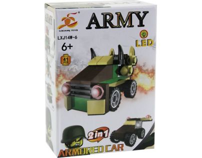 Epee Stavebnica Armáda s LED kockou 2v1 Armored Car