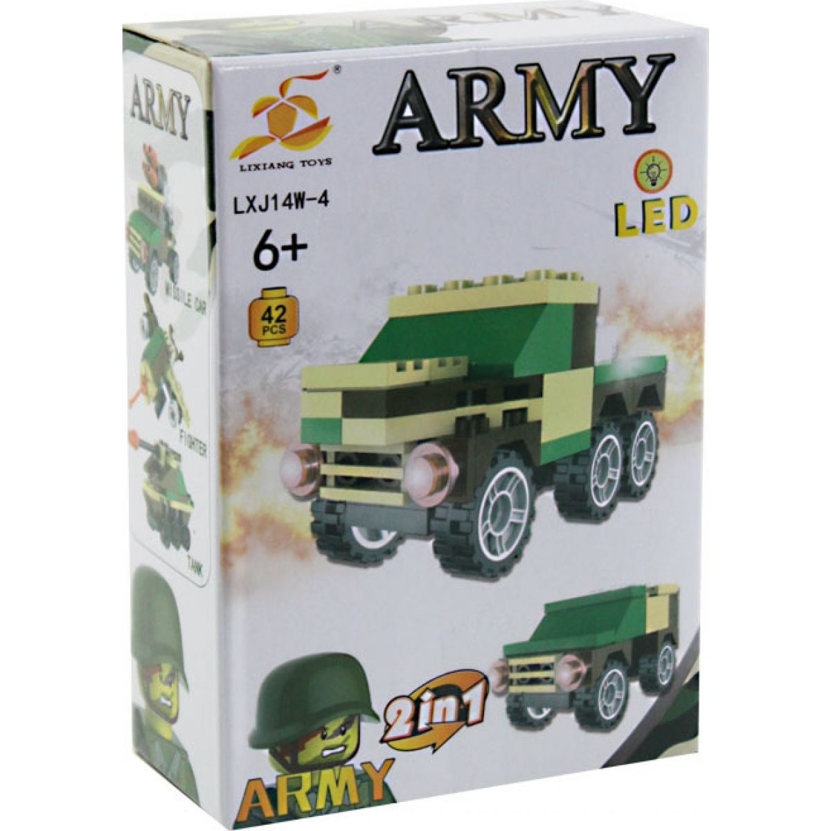 Epee Stavebnica Armáda s LED kockou 2v1 Army