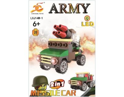 Epee Stavebnica Armáda s LED kockou 2v1 Missile Car