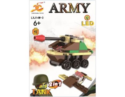 Epee Stavebnica Armáda s LED kockou 2v1 Tank