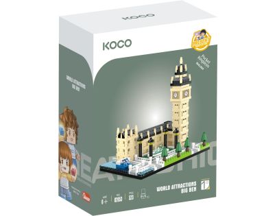 Stavebnica mini KOCO Big Ben plast 523ks v krabičke 12,5x17x7cm
