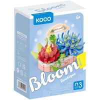 Stavebnica mini KOCO Kúzlo sukulentov plast 271ks v krabičke 11x15x6cm