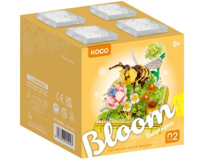 Stavebnica mini KOCO Včielka plast 668ks v krabičke 11x12x11cm