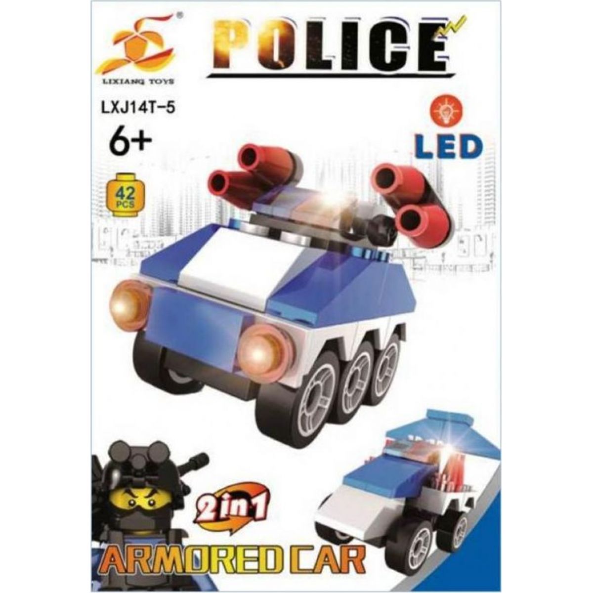 Epee Stavebnica Polícia s LED kockou 2v1 Armored Car