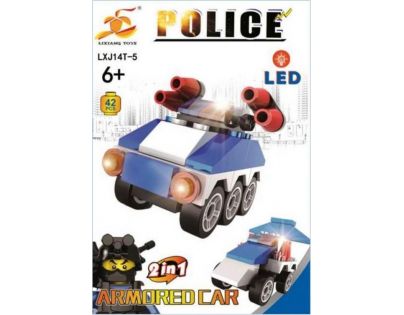 Epee Stavebnica Polícia s LED kockou 2v1 Armored Car