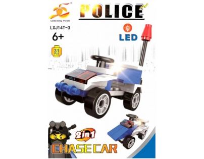 Epee Stavebnica Polícia s LED kockou 2v1 Chase Car