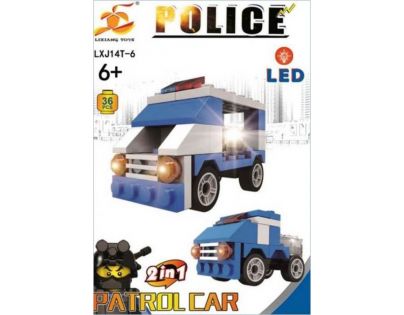 Epee Stavebnica Polícia s LED kockou 2v1 Patrol Car