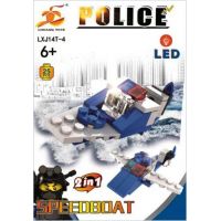Epee Stavebnica Polícia s LED kockou 2v1 Speedboat