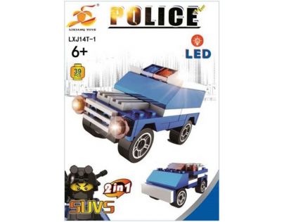 Epee Stavebnica Polícia s LED kockou 2v1 SUVS