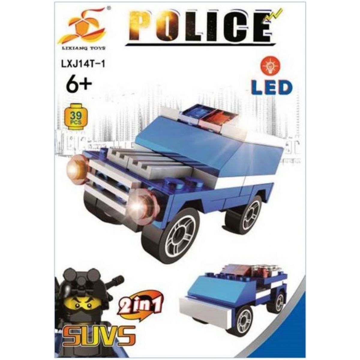 Epee Stavebnica Polícia s LED kockou 2v1 SUVS