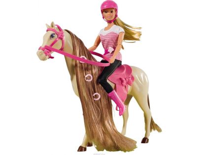 Simba Steffi Love Panenka s koněm s hnědou hřívou