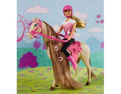 Simba Steffi Love Panenka s koněm s hnědou hřívou