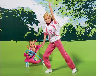 Simba S 5733076 - Panenka Steffi Sporty mummy s Evičkou