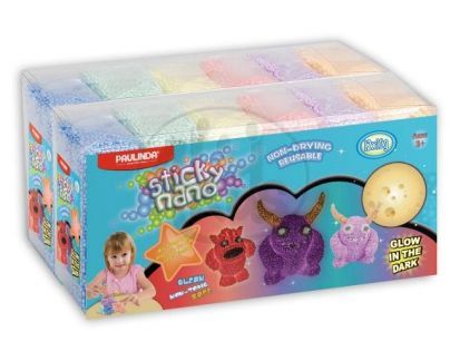 Sticky nano Kuličková modelovací hmota 12x10g svítící