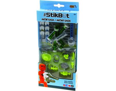 Stikbot action pack figúrka s doplnkami zelený so šiltovkou