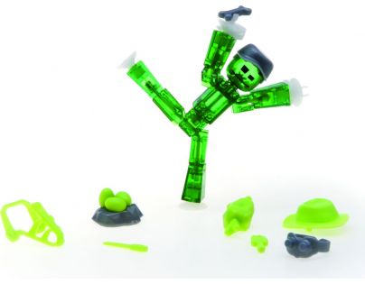Stikbot action pack figúrka s doplnkami zelený so šiltovkou