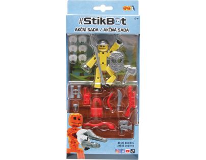 Stikbot action pack figúrka s doplnkami žltý s helmou
