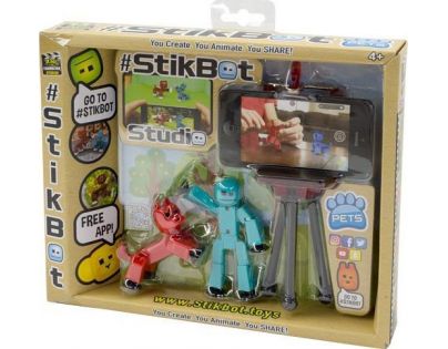 Stikbot Sada zvířátko + figurka tyrkysovo-červená