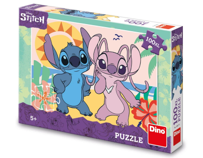 Dino Stitch na pláži 100 XL Puzzle