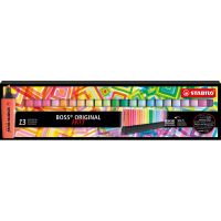 Zvýrazňovač STABILO BOSS ORIGINAL ARTY 23 ks deskset, 9 neonových a 14 pastelových farieb