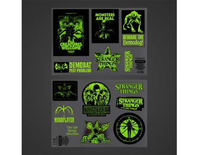 Stranger Things samolepky svietiace