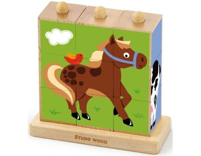 Study Wood kocky Zvieratká z farmy - Poškodený obal