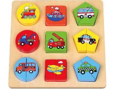 Studo Wood Puzzle Dopravné prostriedky 18 dielikov
