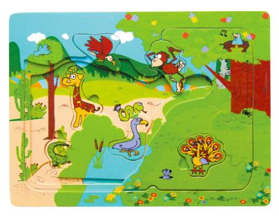Studo Wood dřevěné vícevrstvé puzzle farma