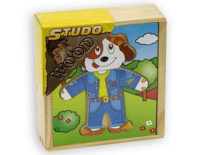 HM Studio Studo Wood puzzle šatní skříň pejska