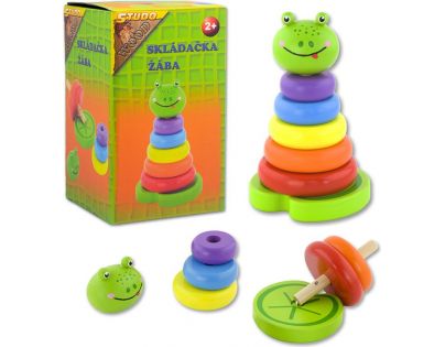 Studo Wood Skladačka farebné krúžky žaba