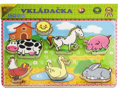 Hm Studio vkládačka dřevěná domácí zvířátka