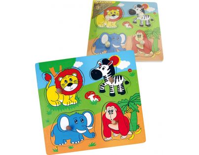 HM Studio Studo Wood Vkládačka zoo 4 díly