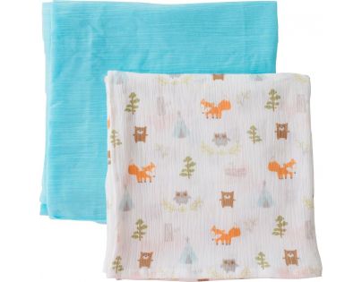 Summer Infant SwaddleMe mušelínová prikrývka 2ks modrá lesný motív