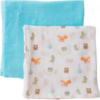 Summer Infant SwaddleMe mušelínová přikrývka 2ks modrá lesní motiv Summer Infant SwaddleMe mušelínová přikrývka 2ks modrá lesní motiv