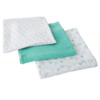 Summer Infant SwaddleMe mušelínová prikrývka 3ks hviezdičky trojuholníky tyrkysová Summer Infant SwaddleMe mušelínová prikrývka 3ks hviezdičky trojuholníky tyrkysová