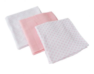 Summer Infant SwaddleMe mušelínová prikrývka 3ks ružová sada