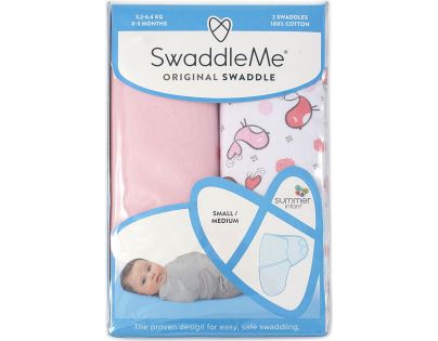 Summer Infant Zavinovačka SwaddleMe S ružová vtáčiky 2ks