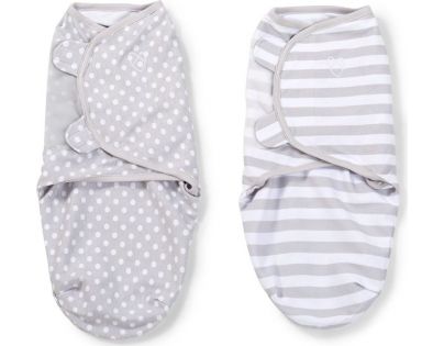 Summer Infant Zavinovačka SwaddleMe šedé puntíky šedé proužky 2ks