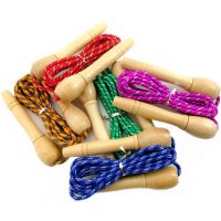 Švihadlo 270 cm s drevenou rukoväťou nastaviteľné žlto-zelené