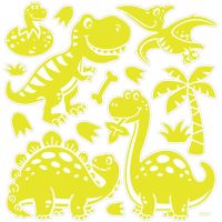 Svietiace nálepky na stenu 3D - DINO