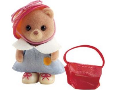 Sylvanian Families Baby příslušenství - panda, méďa a veverka si hrají doma - Méďa