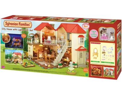 Sylvanian Families Dárkový set - městský dům se světly a příslušenstvím