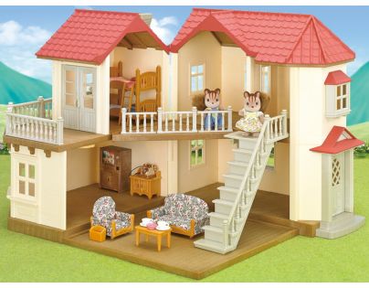 Sylvanian Families Dárkový set Městský patrový dům se světly, nábytkem a postavičkami