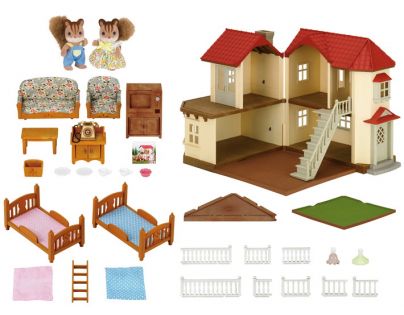 Sylvanian Families Dárkový set Městský patrový dům se světly, nábytkem a postavičkami