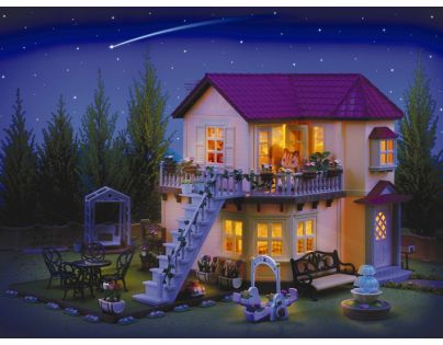 Sylvanian Families Dárkový set Městský patrový dům se světly, nábytkem a postavičkami