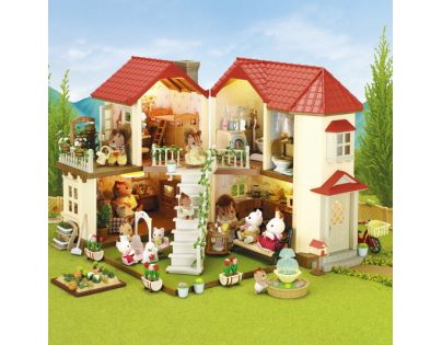 Sylvanian Families Dárkový set Městský patrový dům se světly, nábytkem a postavičkami