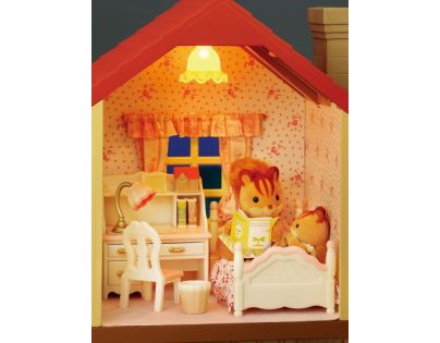 Sylvanian Families Dárkový set Městský patrový dům se světly, nábytkem a postavičkami