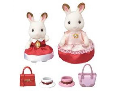 Sylvanian Families chocolate 2 králičie kamarátky v elegantných šatách