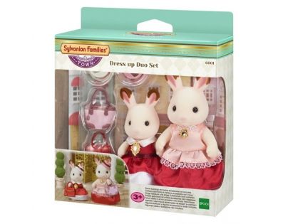Sylvanian Families chocolate 2 králičie kamarátky v elegantných šatách