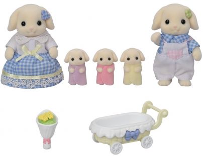 Sylvanian Families Rodina Flora králiky s trojčatami